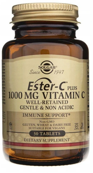 Solgar Ester-c Plus 1000 mg vitamin C 30 tablets.
