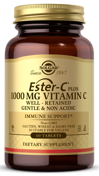 Solgar Ester-c Plus 1000 mg vitamin C 60 tablets.