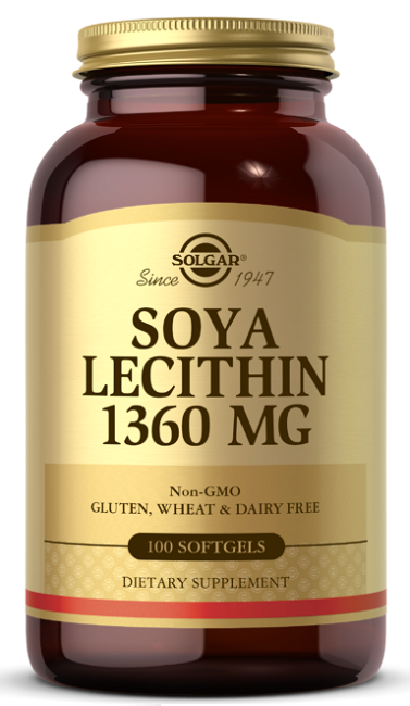 Soya Lecithin 1360 mg 100 Softgels - front 2