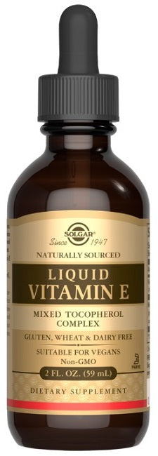 A bottle of liquid vitamin e.