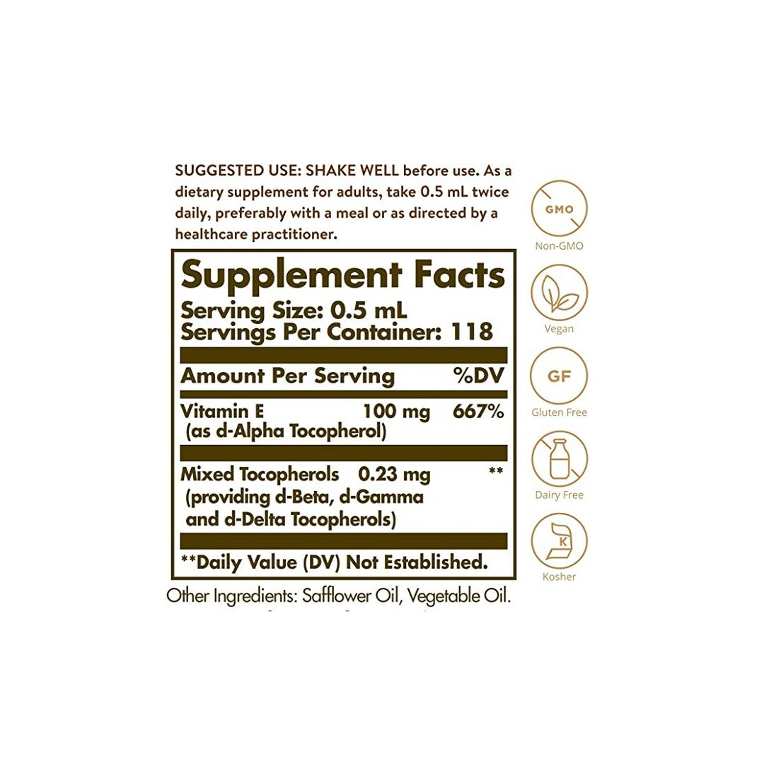 A label showing the contents of a supplement.