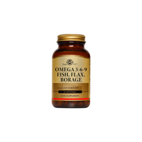 Thumbnail for Solgar Omega 3-6-9 Fish, Flax, Borage 60 Softgels is a sugar and starch free food supplement with fish oil and borage oil.