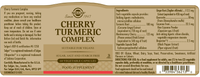 Thumbnail for Solgar Cherry Turmeric Complex, 60 vegetable capsules: a food supplement for joint health and antioxidant support with turmeric complex; includes ingredients, usage directions, and is suitable for vegans.