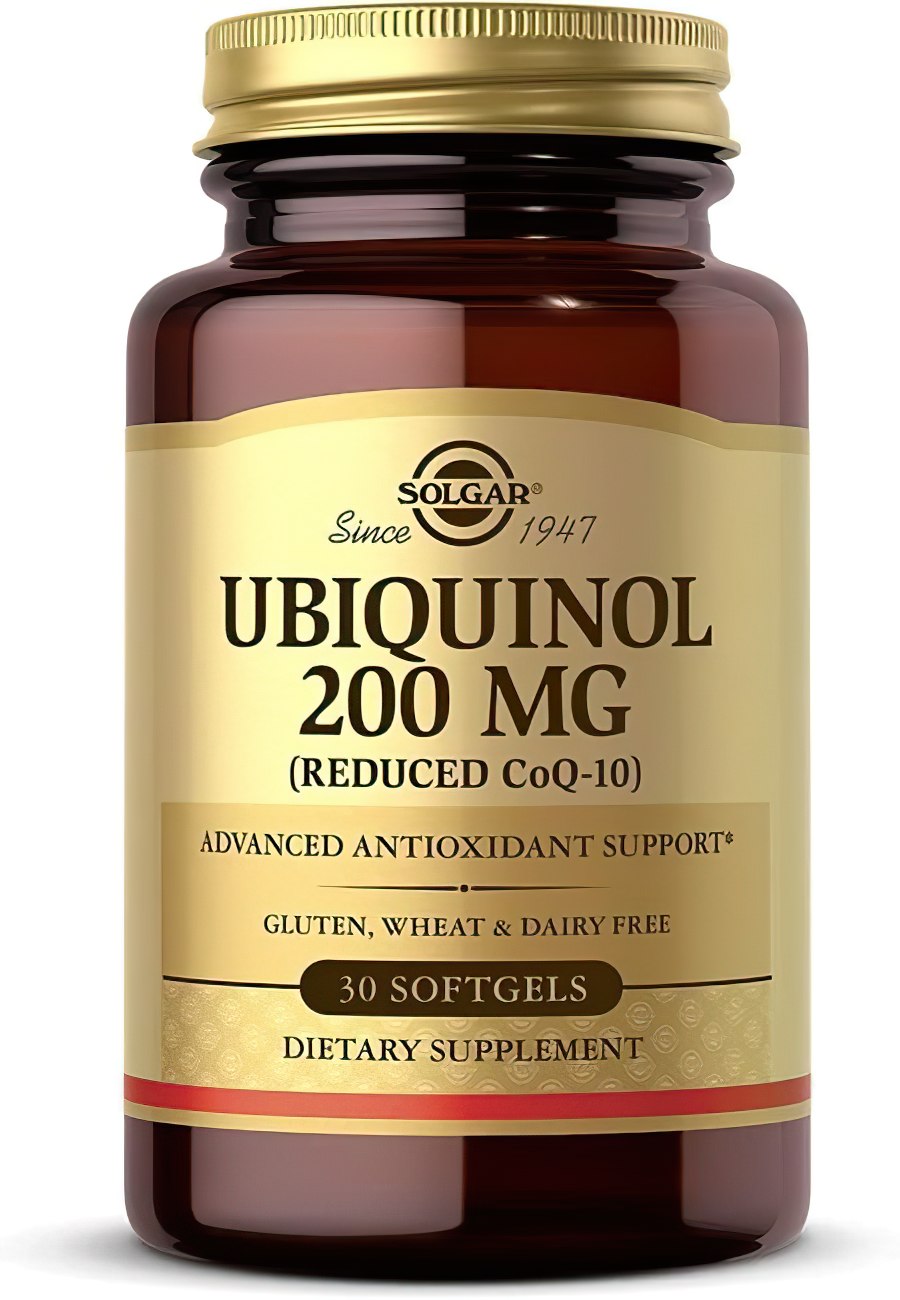 Product Description: Solgar Ubiquinol 200mg - bottle of CoQ10 
Product Name: Solgar Ubiquinol 200 mg (Reduced CoQ-10) 30 Softgels - bottle of CoQ10