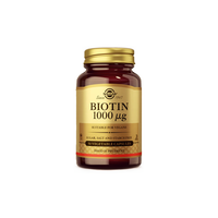 Thumbnail for Solgar Biotin 1000 mcg, 50 vegetable capsules: a food supplement promoting healthy hair, skin, and nails. Suitable for vegans; free from sugar, salt, and starch.