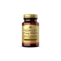 Thumbnail for A bottle of Solgar Vitamin D3 (Cholecalciferol) 5000 IU (125 mcg) in vegetable capsules provides essential bone health benefits and supports the immune system.