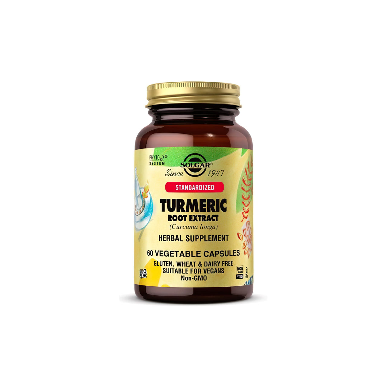 Standardisierter Kurkuma-Wurzel-Extrakt 400 mg 60 pflanzliche Kapseln Solgar
