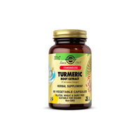 Thumbnail for Solgar's Standardized Turmeric Root Extract 400 mg 60 Vegetable Capsules is a powerful supplement that offers antioxidant support and possesses health-promoting properties. Derived from turmeric root extract, this product harnesses the natural benefits of turmeric to promote overall well-being.