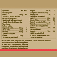 Thumbnail for Solgar Ester-C Plus Immune Complex 60 Softgels supplement facts label lists ingredients, nutrient values, and usage directions; highlights immune support and notes it is free from gluten, dairy, soy, and preservatives.
