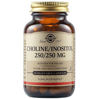 Thumbnail for Solgar Choline 250 mg / Inositol 250 mg, 50 vegetable capsules, supports the nervous system. Suitable for vegans and free from sugar, salt, and starch.