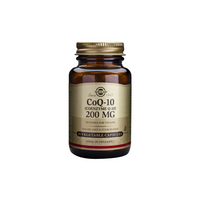 Thumbnail for The Solgar CoQ-10 (Coenzyme Q-10) 200 mg comes in a bottle of 30 vegetable capsules, supports cardiovascular health, is suitable for vegans, and contains no sugar, salt, or starch.