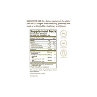 Thumbnail for Label of Solgar Omega-3 Fish Oil Concentrate 240 Softgels highlighting cardiovascular health, showing serving size, nutrients, ingredients, and suggested use instructions.
