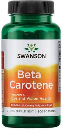 Thumbnail for Beta-Carotene - 25000 IU 300 softgels dietary supplement from Swanson.