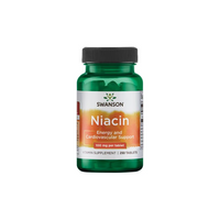 Thumbnail for A bottle of Swanson Vitamin B-3 Niacin contains 250 tablets, each with 100 mg, supporting energy, carbohydrate metabolism, and heart health.