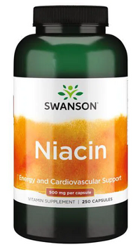 Thumbnail for Swanson Vitamin B-3 Niacin - 500 mg 250 capsules promotes healthy blood lipid levels and cardiovascular health.