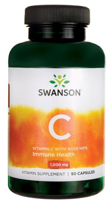 Boost your immune system with Swanson's Vitamin C 1000 mg with Rose Hips 90 capsules.