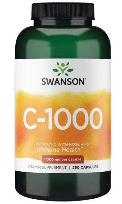 Swanson's Vitamin C with Rose Hips - 1000 mg 250 capsules supplement to support the immune system.