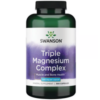 Thumbnail for Green bottle of Swanson Triple Magnesium Complex, offering 300 capsules at 400 mg each, formulated to support optimal bone and muscle health.