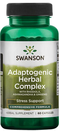 Thumbnail for Swanson Adaptogenic Complex Rhodiola, Ashwagandha & Ginseng - 60 capsules.
