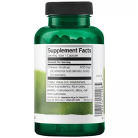 Thumbnail for Green bottle labeled with supplement facts for Chinese Skullcap, a traditional Chinese medicine. Swanson's product offers 400 mg per capsule with ingredients like rice bran, gelatin, maltodextrin, silica, and calcium palmitate and includes 90 capsules.