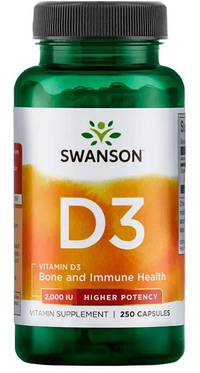 Thumbnail for Vitamin D3 - 2000 IU 250 capsules - front