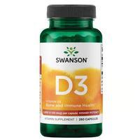 Thumbnail for A Swanson Vitamin D3 2000 IU bottle with 250 capsules supports the immune system and bone health.