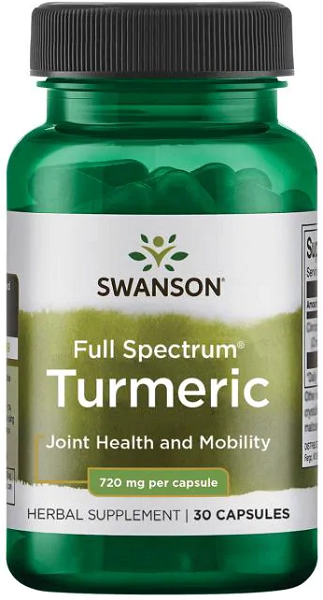Swanson Turmeric - 720 mg 30 capsules provide antioxidant support for joint health.