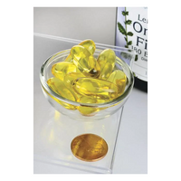 Thumbnail for A small glass bowl holds yellow capsules next to a penny and a bottle labeled 