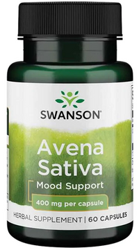 Thumbnail for A bottle of Swanson Avena Sativa - 400 mg 60 capsules mood support.