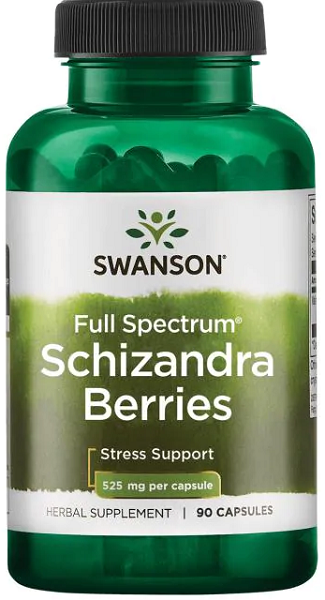 Swanson Schizandra Berries - 525 mg 90 capsules, an adaptogen and liver tonic for holistic well-being.