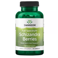 Thumbnail for Swanson's Schizandra Berries 525 mg supplement, with 90 capsules, supports stress and liver health using traditional Chinese medicine insights for overall well-being.