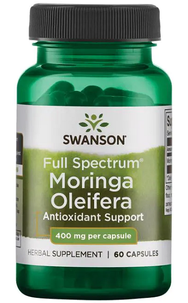 Swanson Moringa Oleifera - 400 mg 60 capsules antioxidant support for reducing oxidative stress and cell damage.