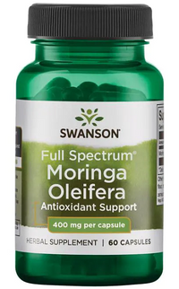 Thumbnail for Swanson Moringa Oleifera - 400 mg 60 capsules antioxidant support for reducing oxidative stress and cell damage.