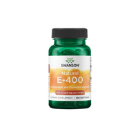 Thumbnail for A bottle of Swanson Natural Vitamin E-400 IU, an essential antioxidant enriched with tocopherols, contains 100 softgels at 400 IU (268 mg) each.