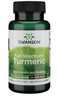 Thumbnail for Swanson Turmeric - Delayed Release - 750 mg 60 vege drcaps offers vegetarian digestive support with its powerful turmeric formula.