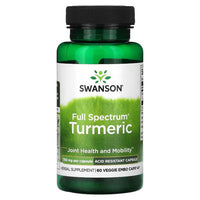 Thumbnail for Swanson's Turmeric 750 mg supplement comes in a green bottle labeled for joint health and mobility with 60 acid-resistant veggie EMBO caps AP, each delivering potent curcumin to support an active lifestyle.