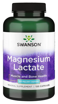 Thumbnail for A bottle of Swanson Magnesium Lactate - 84 mg 120 capsules.