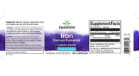 Thumbnail for Iron Ferrous Fumarate 18 mg 60 Capsules - label