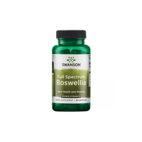 Thumbnail for A green bottle of Swanson Boswellia 800 mg contains 60 capsules, is labeled as a double strength herbal supplement for joint health and mobility, and draws from Ayurvedic tradition.