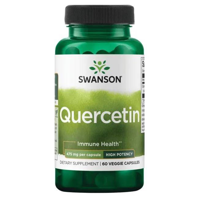 Swanson's Quercetin 475 mg supplement provides antioxidant support for immune health with 60 high-potency veggie capsules.