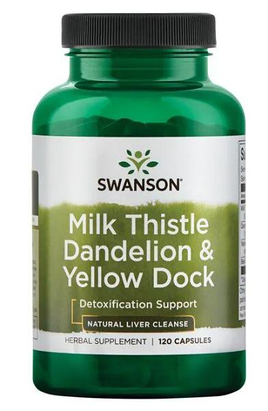 Milk Thistle Dandelion & Yellow Dock - 120 capsules - front 2