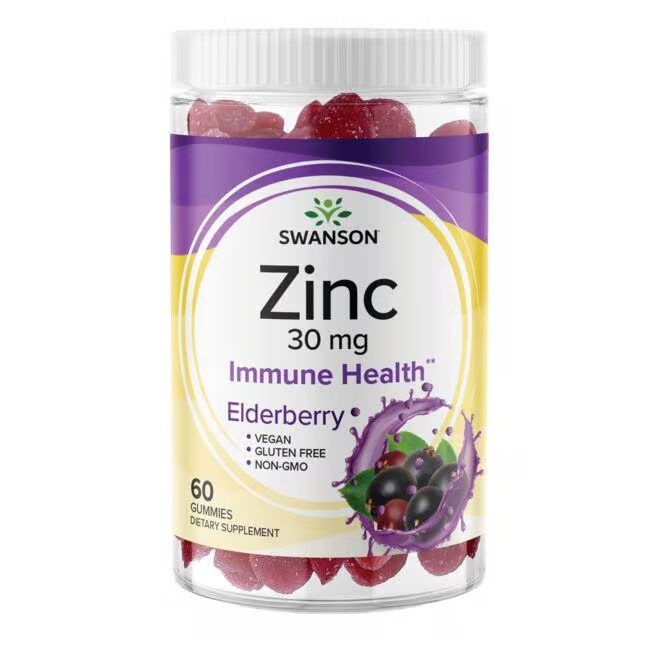 Zinc 30 mg 60 Gummies - Elderberry - front