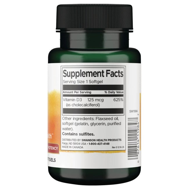 Vitamin D3 5000 IU (125 mcg) 90 Softgels