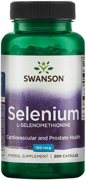 L-Selenomethionine capsules from Swanson offer antioxidant support for cardiovascular and prostate health.