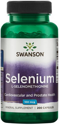 Thumbnail for L-Selenomethionine capsules from Swanson offer antioxidant support for cardiovascular and prostate health.