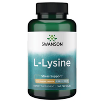 Thumbnail for Swanson's L-Lysine 500 mg, 100 Capsules bottle supports the immune system and stress relief.