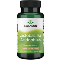 Thumbnail for Swanson Lactobacillus Acidophilus 1 billion CFU, 100 capsules, is a probiotic supplement designed to support digestive health.