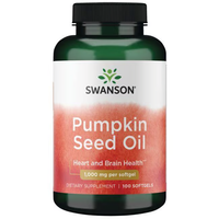 Thumbnail for Swanson Pumpkin Seed Oil 1000 mg, 100 Softgels, supports heart, brain, and prostate health.