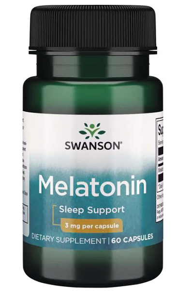 Swanson Melatonin - 3 mg 60 tabs Dual-Release capsules.