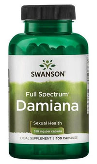 Thumbnail for A bottle of Swanson Damiana - 510 mg 100 capsules.